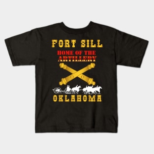 Fort SIll, Home of Artillery w Cassion - Gold X 300 Kids T-Shirt